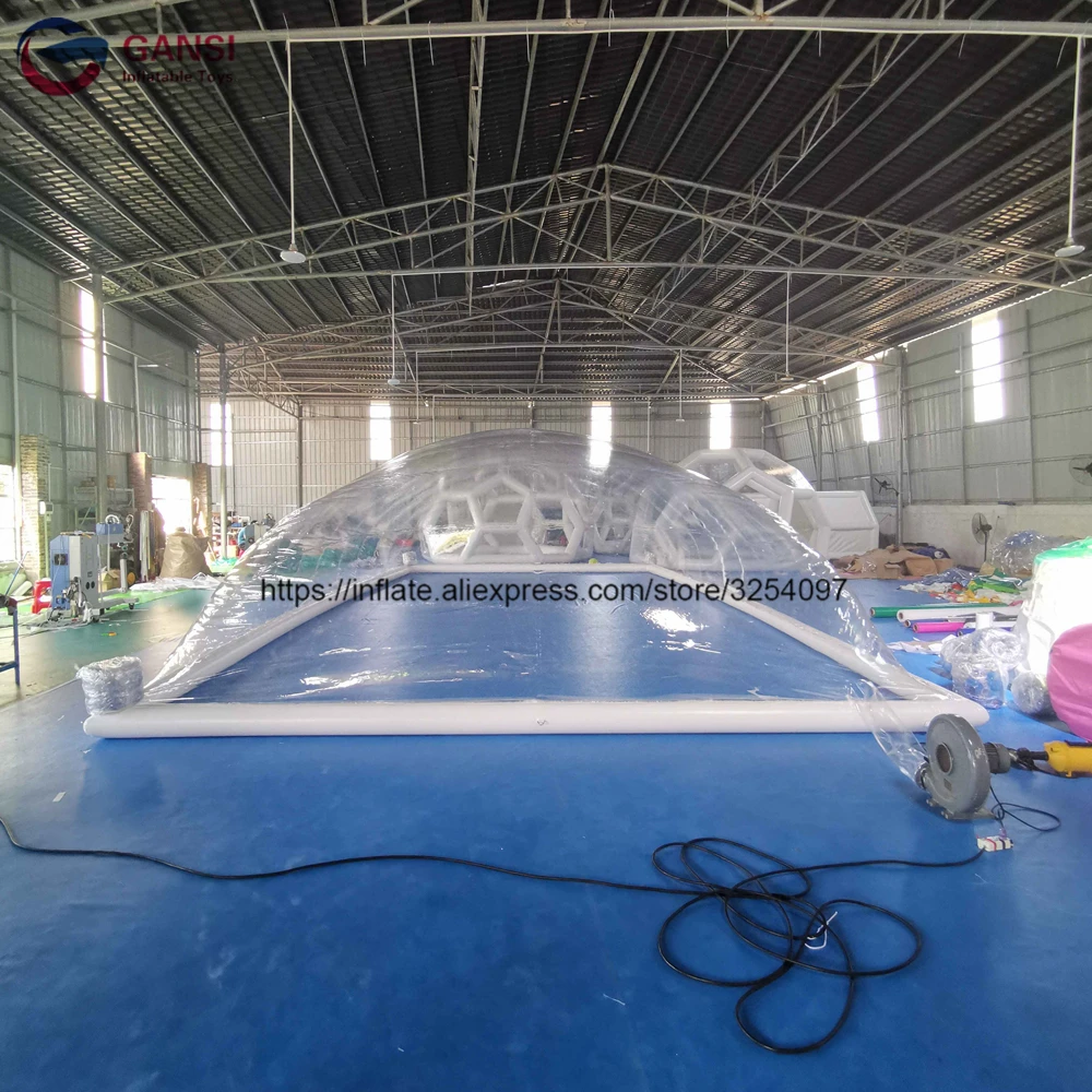 Outdoor Dome Tent 10X5.5X3m Cheap Prcie PVC Inflatable Pool Tent For Swimming Cover