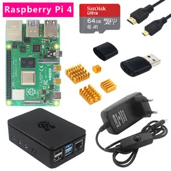 Оригинальный Raspberry Pi 4 Модель B комплект 2G/4G ram 4 Core cpu 1,5 GHZ 2,4 GHZ и 5,0 GHZ беспроводной Bluetooth 5,0 для Raspberry Pi 4