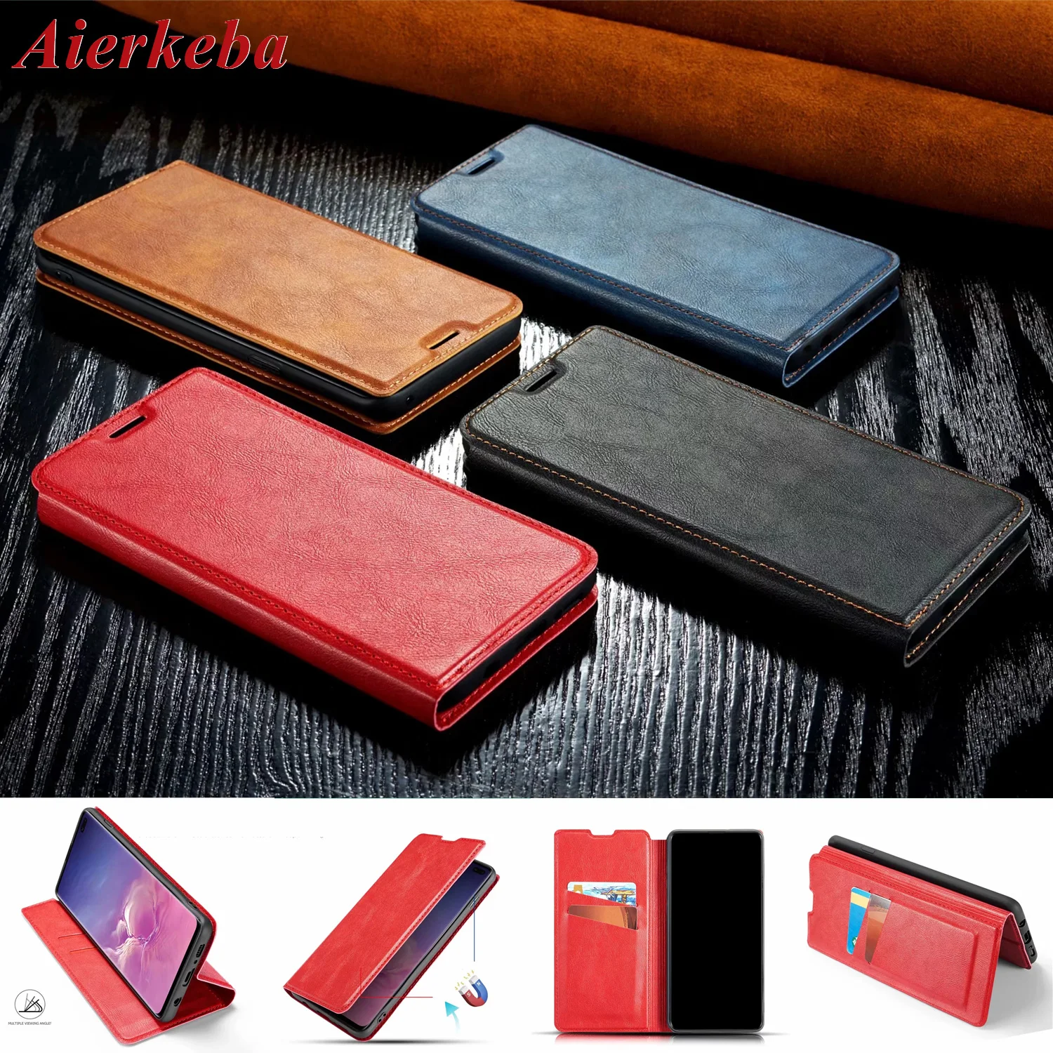 

Flip Leather Case for Samsung S10 E S9 S8 Plus S7Edge Note10 Pro 9 A6 A7 A8 A9 2018 J4 J6 Plus A20 E A30 A40 S A50 A70 Cover