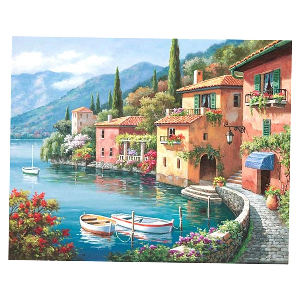 DIY Painting by Numbers for Adults, Paint by Number Kit On Canvas for Beginners, New Painters, Gift Package (Silent Harbor)