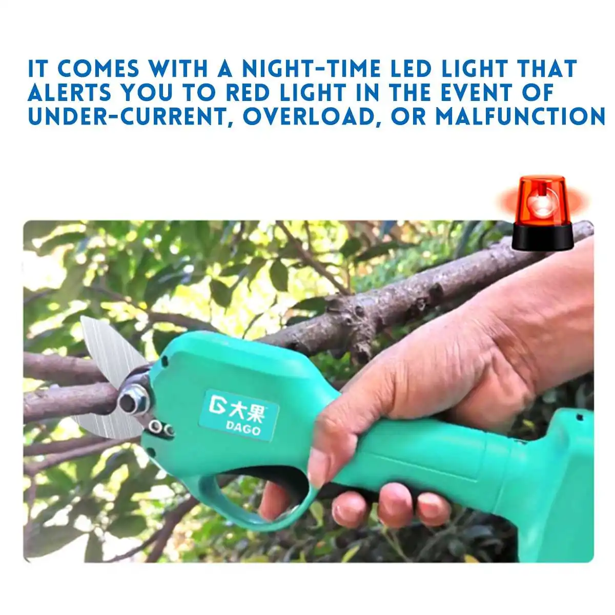 21V Cordless Electric Rechargeable Pruning Shears 30mm Secateur Branch Cutter Tool Garden Pruner With 1 or 2 Lithium Battery