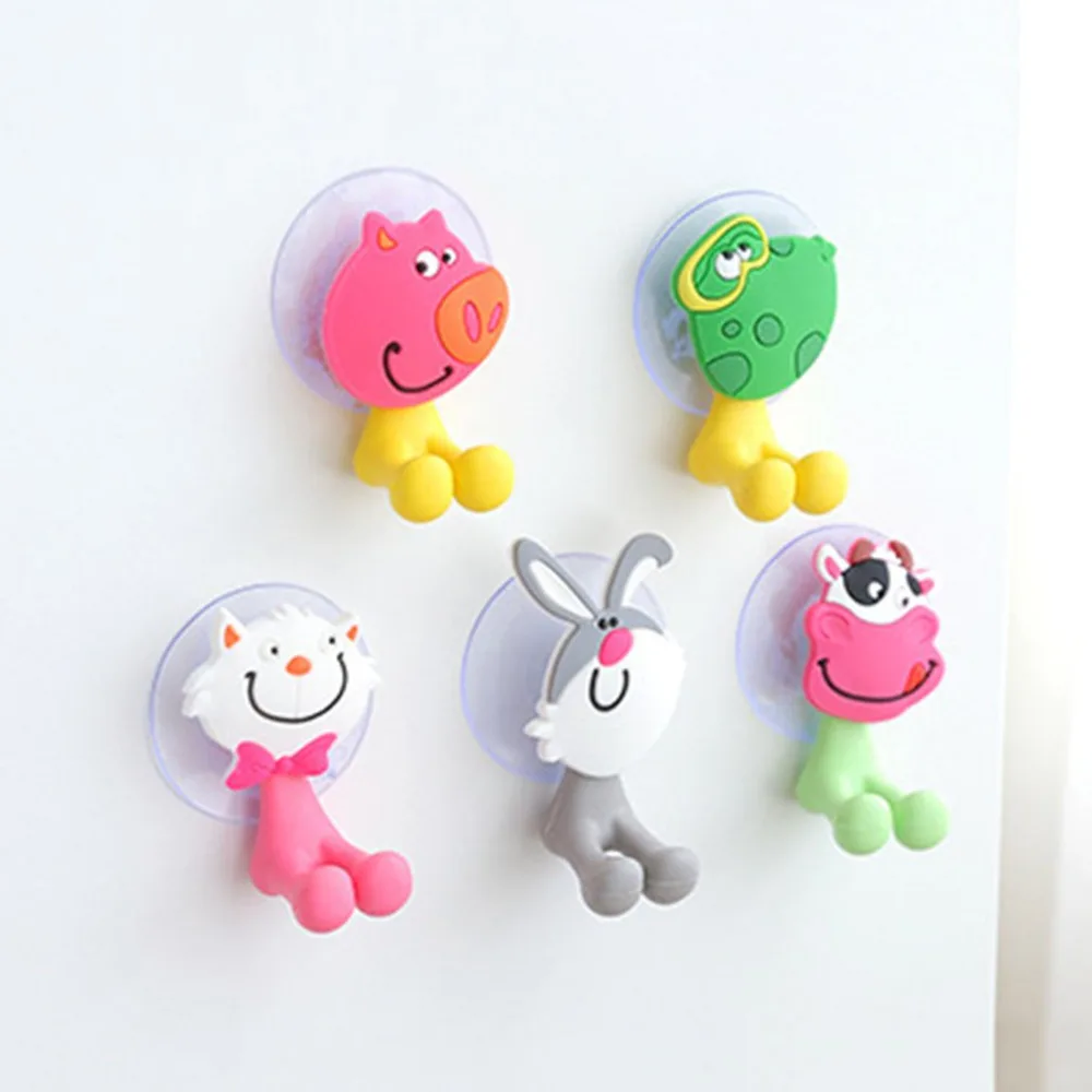 

Children Suction Cup Toothbrush Hooks Lovely Kawaii Cartoon Animals Wall Sucker Toothbrush Holder Home Bathroom
