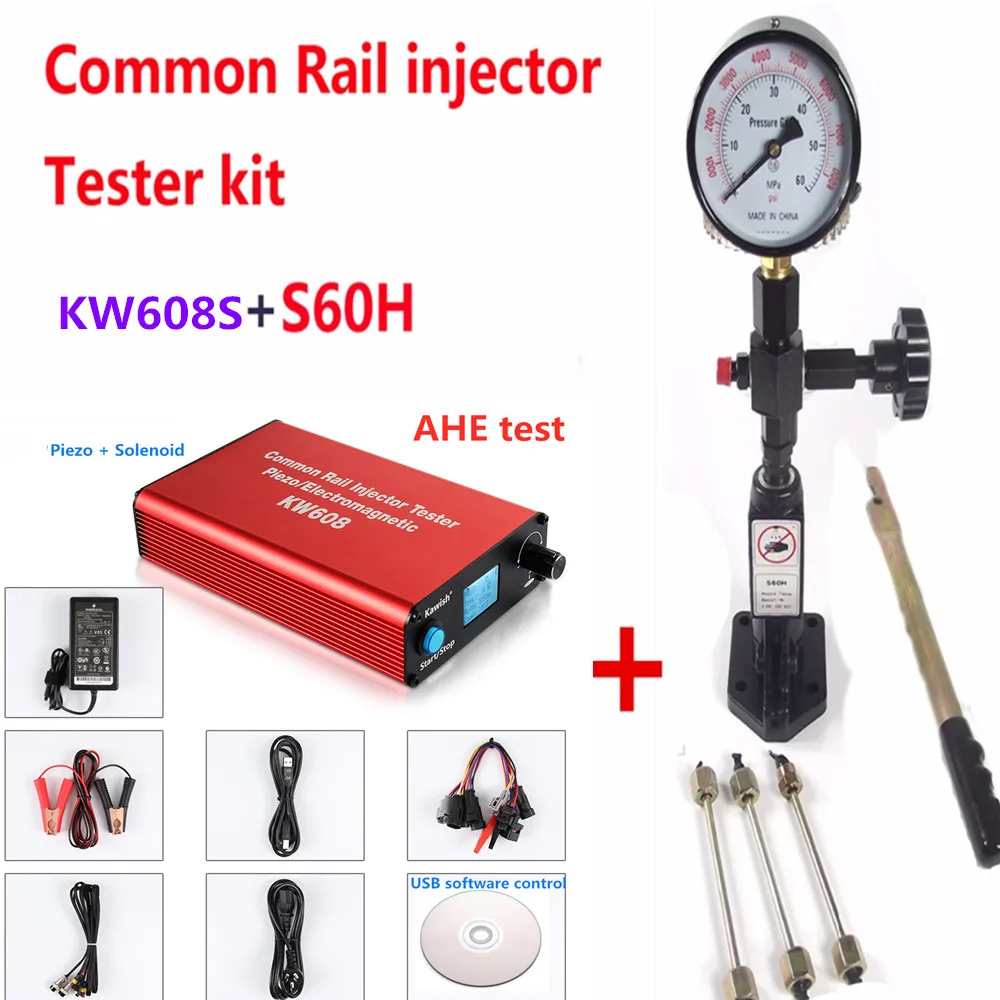 US $126.38 Free ShippingCommon Rail Injector Tester Update KW608 Diesel USB Injector Tester And S60H Common Rail Injector Nozzle Tester