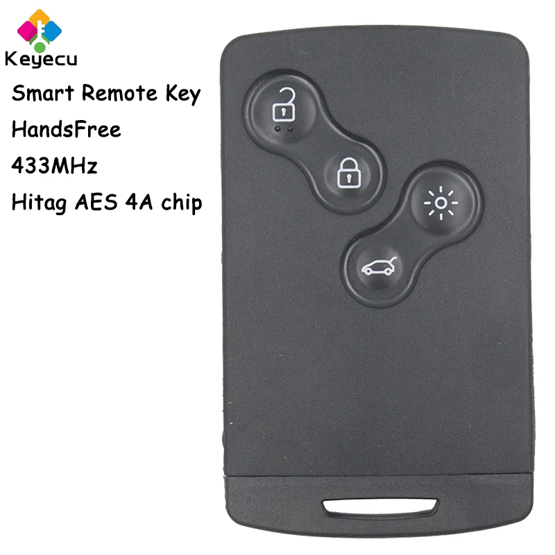 Keyecuキーレスゴーハンズフリースマートカードリモート車のキーと4ボタン433mhz 7953 4aルノークリオiv 4 Captur 09 17 車のキー Aliexpress