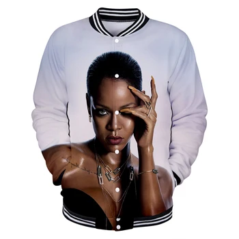 

Rihanna Print Baseball Jacket Men/Women Winter Fashion Casual Harajuku Soft Jacket Coat Hot SalBe