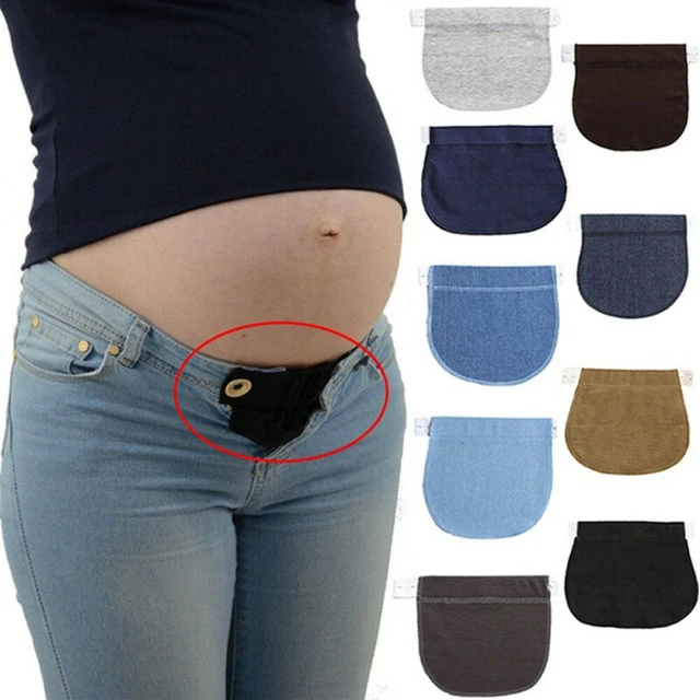 Maternity Pregnancy Trousers Jeans Skirt Waistband Extender Expander Button  d