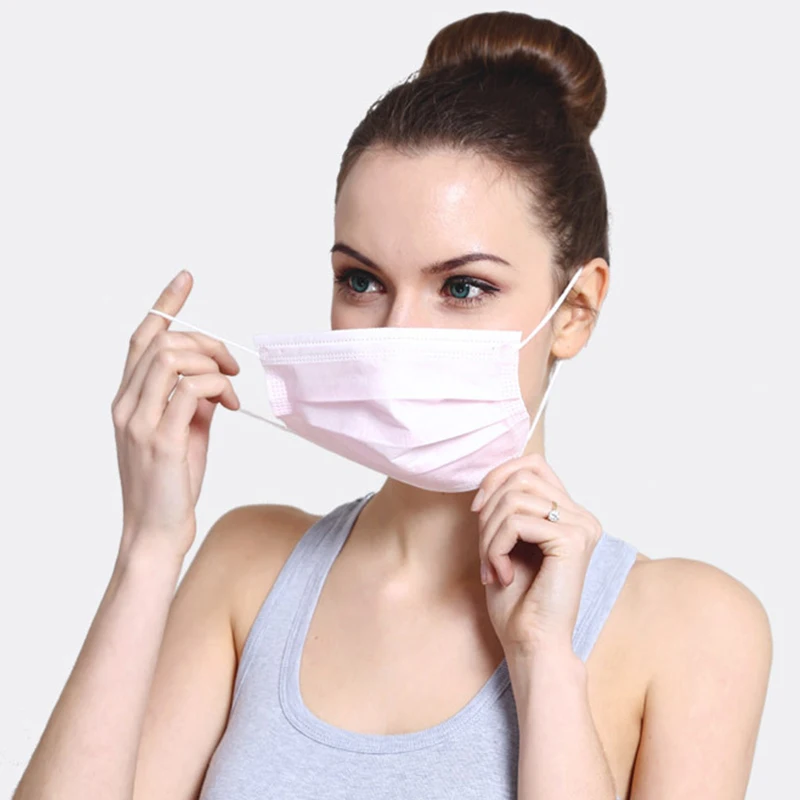 

50 pcs Disposable Masks 3 Layers Disposable Masks Antivirus Bacteria Mask Anti-Dust Mask Earloop Masks Random Color
