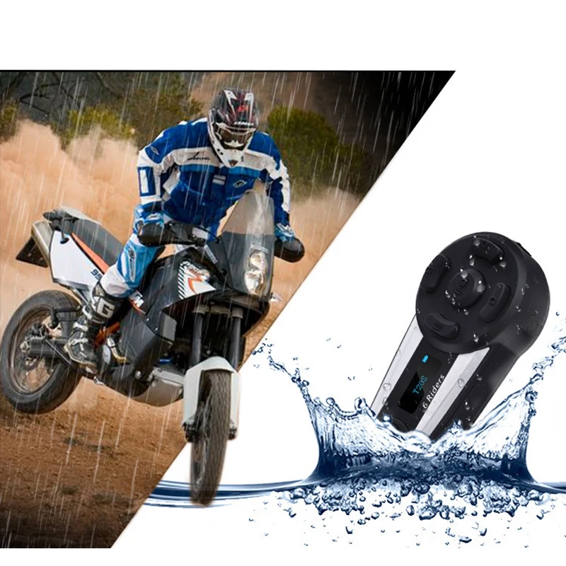 V6 Plus 6 Rider мотоциклетный bluetooth-шлем гарнитура 1200 м FM светодиодный полнодуплексный беспроводной переговорный
