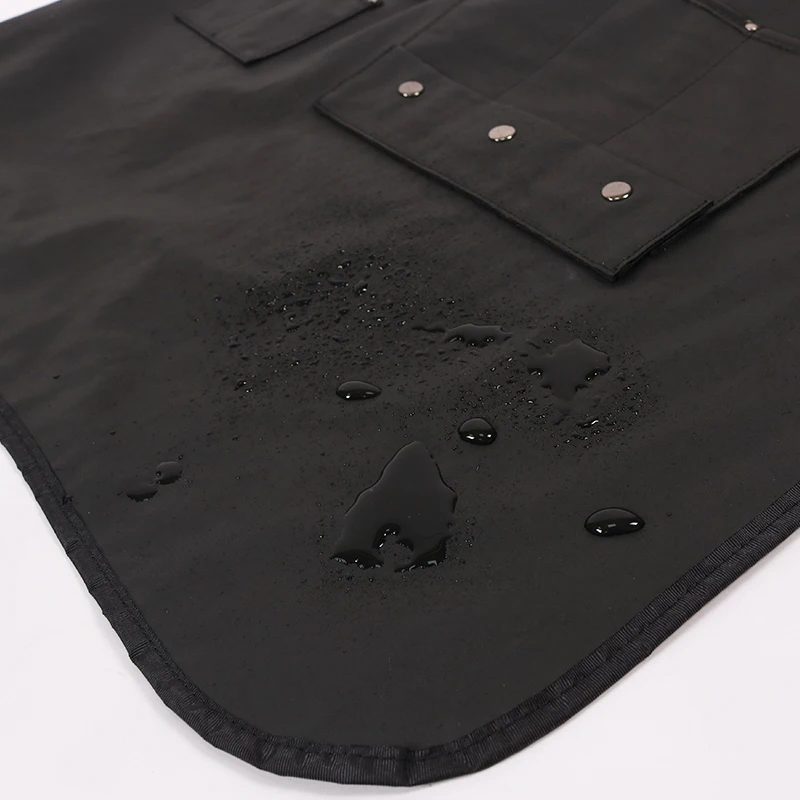 WEEYI Women Men Black Barber Aprons Hairdressing Waterproof Salon Apron For Hairdresser With Leather Straps avental de barbeiro