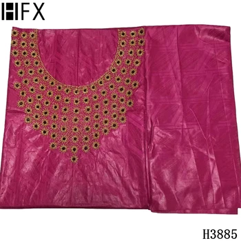 

HFX 3 Meters+2.5 Yards Bazin Riche with Collar Beaded Embroidered fabric 2020 Bazin Brode African lace fabric for Sewing F3885