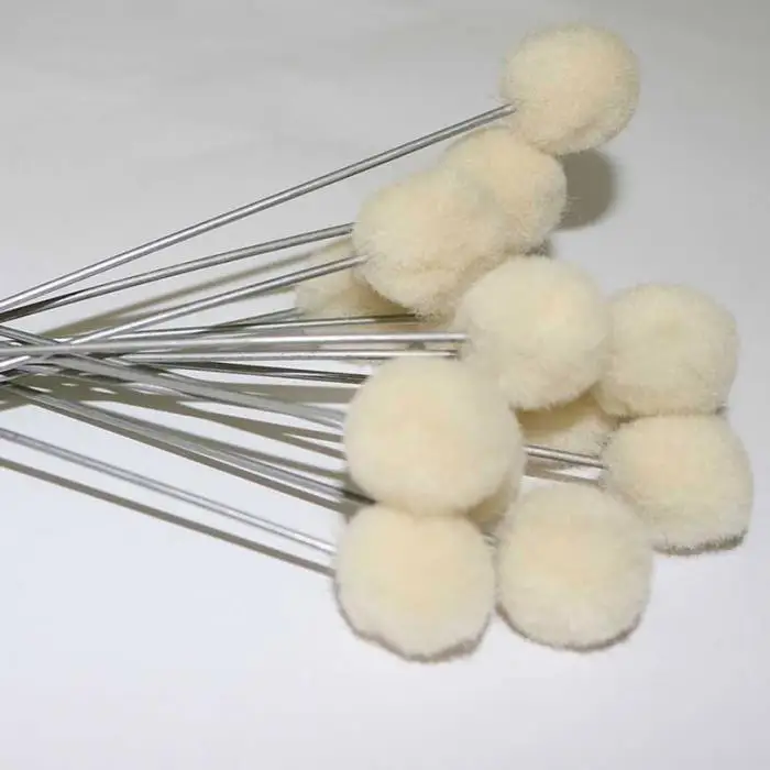 20pcs Wool Ball Brush DIY Daubers Assisted Dyeing Round Wools With Metal Handle For Textile leather Leather Tool | Дом и сад