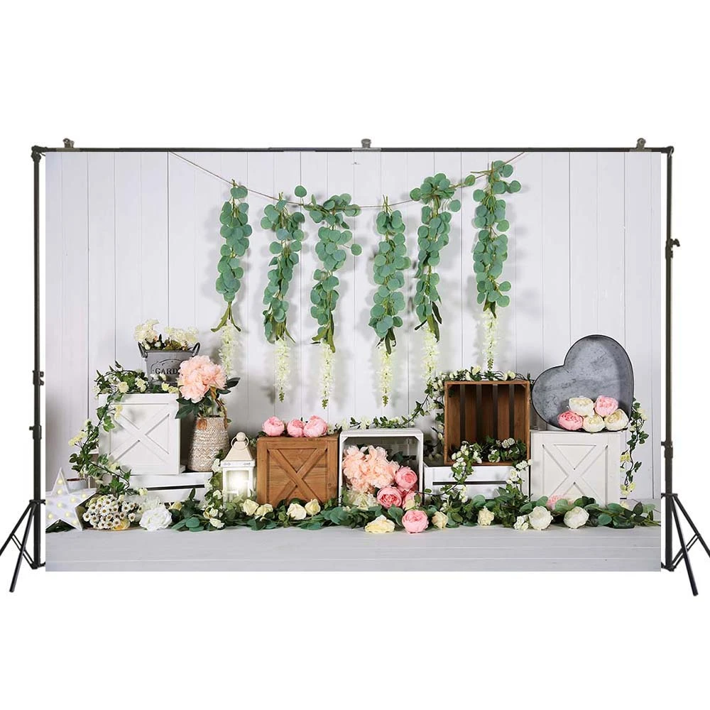 HUAYI maravillosas plantas verdes con flores coloridas románticas telón de  fondo para niñas fiesta de cumpleaños Photoshoot Props W 4339|Fondo| -  AliExpress