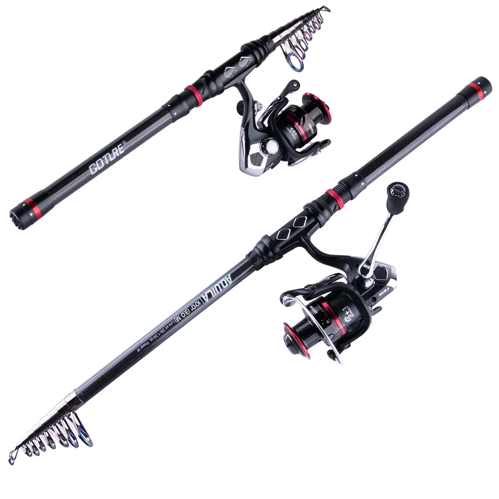 Goture AQUILA Metal Fishing Reel Rod Combo 1.8-3.6M Telescopic Carbon Rod with 2000-4000 Spinning Fishing Reel Vara De Pesca Goture AQUILA Metal Fishing Reel Rod Combo 1.8-3.6M Telescopic Carbon Rod with 2000-4000 Spinning Fishing Reel Vara De Pesca