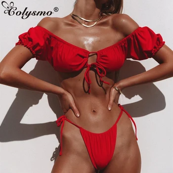 

Colysmo Sexy High Waist Bikini 2020 Swimwear Women Push Up Biquini Summer Bandage Swimsuit Beachwear Two Piece Bathing Suit