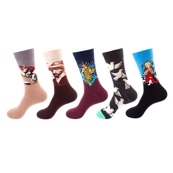 

1 Pair New happy Unisex socks animal alien chili Moustache sloths Novelty Sock combed cotton funny Socks Crew Socks