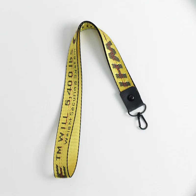 Off White Брелки для женщин лента брелок Porte Clef чехол для телефона Брелоки держатель для ключей трендовые ювелирные изделия аксессуары письмо тесьма - Цвет: Length-3