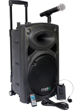 

SYSTEM SOUND LAPTOP AUTONOMO 'S 12 "/30CM WITH USB-MP3, BT, REC, VOX & 2 MICROS VHF-IBIZA SOUND