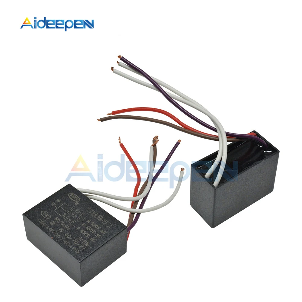 CBB61 250V/300V/400V/450V500V/550V/600V 1uF ~ 6 мкФ потолочный вентилятор двигателя прямоугольный