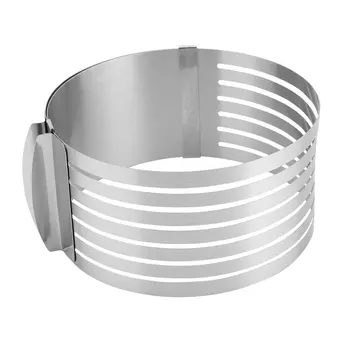 

Retractable Stainless Steel Circle Mousse Cake Layer Slicer Cutter With Adjustable Baking Cake Ring For Cake Pastry Tools