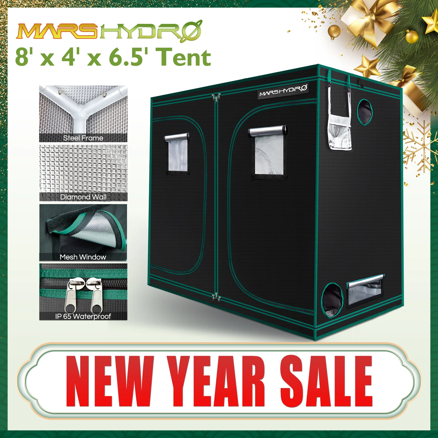 MarsHydro 240x120x200 см (96 ''x 48'' x 80 '') комнатный тент для выращивания гидропоники