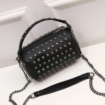 

Leather Rivet Purse Handbags Chain Flap Bag Lady Luxury Fashion Crossbody Bags for Women 2020 Designer Small Totes Shoulder Bags