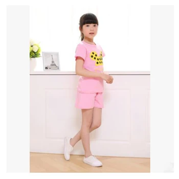 

2020 Children's Short-sleeved Suit Cotton Two-piece Half-sleeve Shorts Men Women Summer Clothing T-shirt