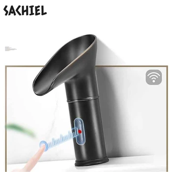 

Luxury Water Saving Led Light Basin Faucet Light Led Automatic Bathroom Basin Mixer Taps Waterfall Sensor Faucet