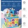 Wooden Bead Maze Activity Play Cube Activity Center Learn Puzzle Toy Colorful Wooden Bead Maze Roller Coaster Activity Cube Toys 5