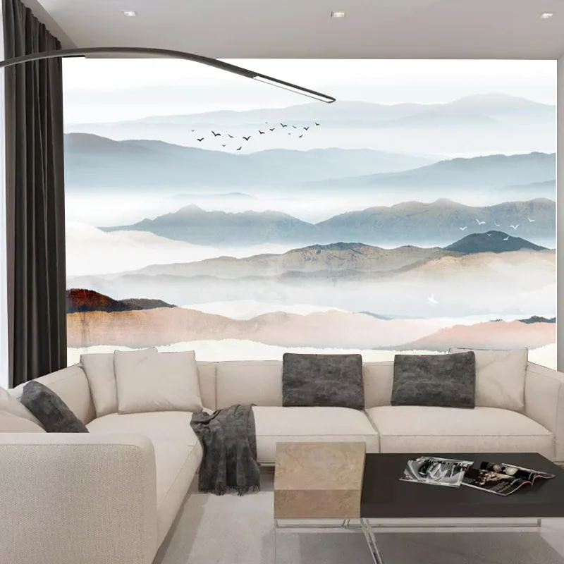 

Large 3D Abstract Ink Landscape TV Background Film And Television Wall Cloth Wallpaper Stereo Modern Minimalist Bedroom 5D Mural