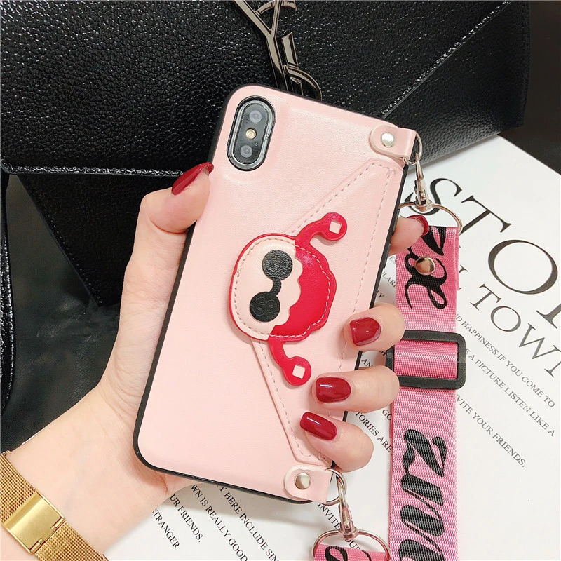 God of wealth ремешок Кроссбоди кошелек чехол для телефона для iPhone 7 8 6S Plus XS MAX XR X кожаный Слот для карт с плечевым ремнем