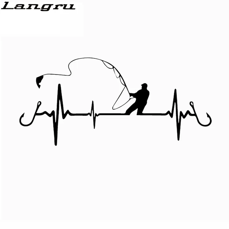 

Langru 16,7 см * 7,7 см Автомобильная наклейка сердце Рыбалка виниловая графическая Наклейка Автомобильные аксессуары для мотоциклов Jdm