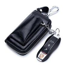 Автомобильный кошелек для ключей из натуральной коровьей кожи для мужчин и женщин, сумка для ключей, многофункциональный держатель, чехол для ключей, модные держатели для ключей, 6 колец для ключей