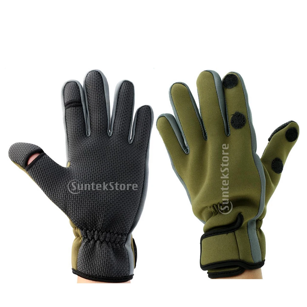 Высококачественный неопрен рок противоскользящие Нескользящие армейские зеленые перчатки для рыбалки для мужчин зима
