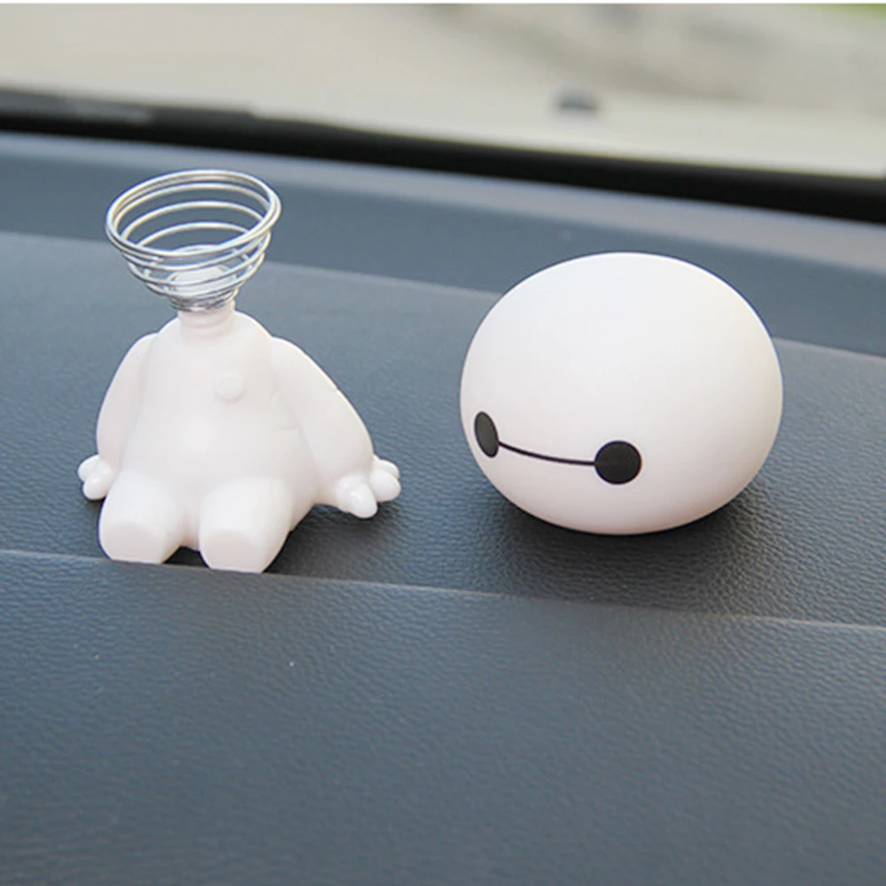 Мультяшный пластиковый робот Baymax Вибрирующая голова фигура Автомобильные