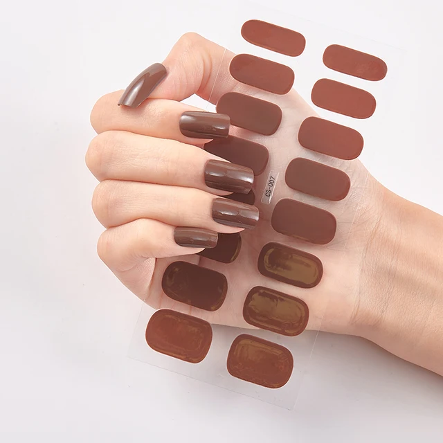 New Year Pure Color Nail Wrap DIY  Decals Plain Decor Stickers Nail Art Sticker Set Minimalist Nail Strip Christmas Nail Sticker CS-07