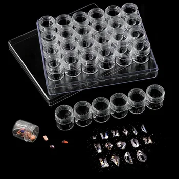 

30 Grid Compartment Transparent Medicine Box Jewellery Packing Plastic Removable Box Nail Art Tool Storage Case