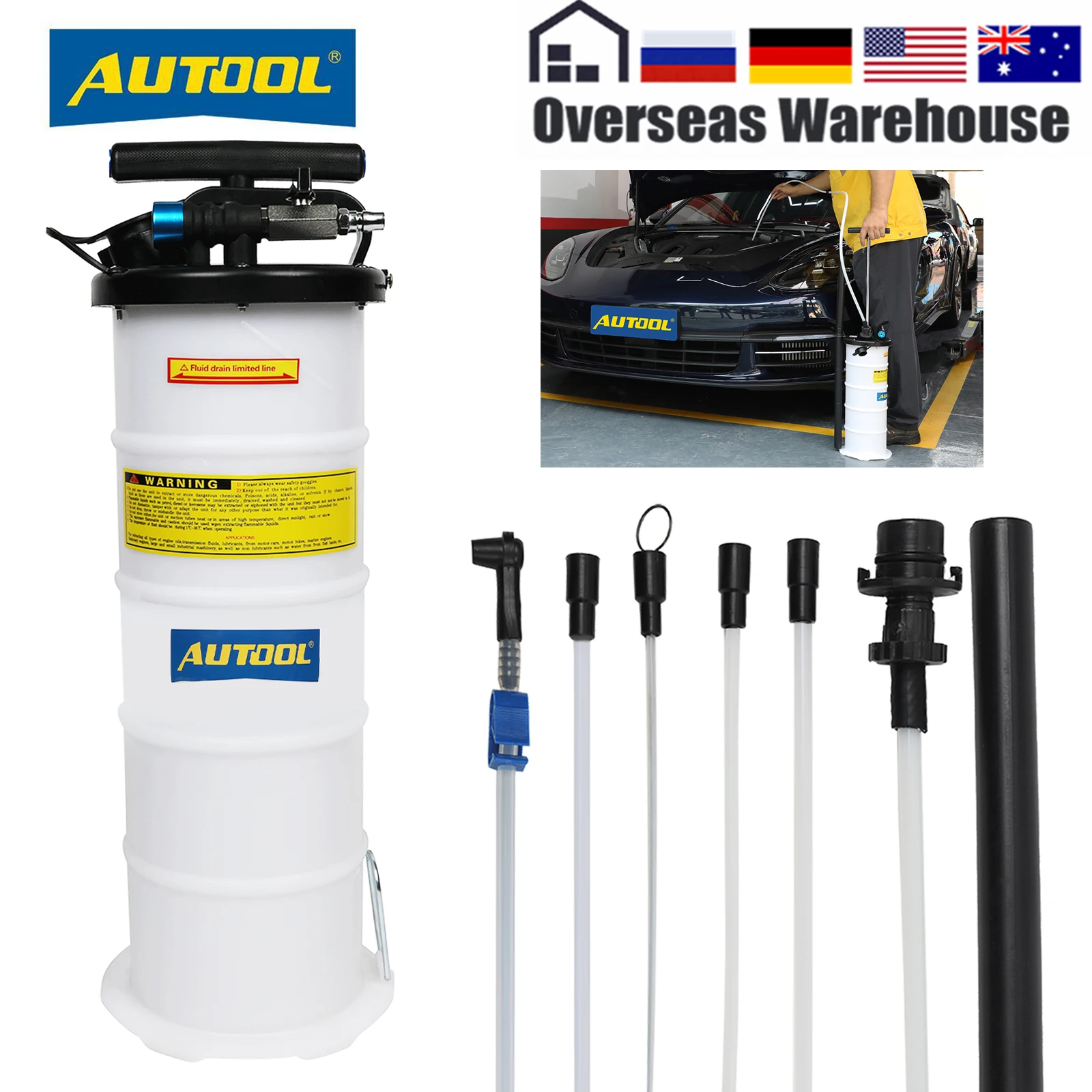 Autool 6.5l Pneumatic Manual Car Oil Changer Automatic Transmission