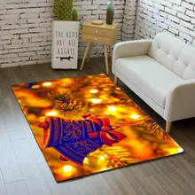 Веселый Рождественский ковер, коврик для спальни, детский игровой коврик, Мягкий Нескользящий Рождественский колокольчик, прикроватные коврики, золотые ковры для гостиной