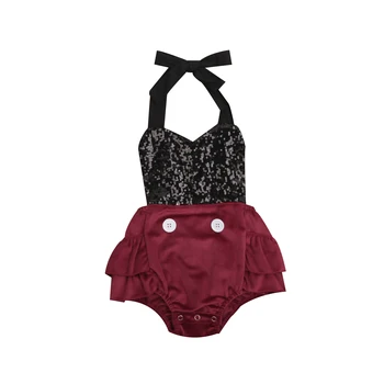 

Newborn Baby Princess Romper Sleeveless Sequins Ruffle Party Playsuit Infant Girls Jumpsuit