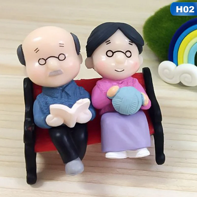 H02 1 компл. Пасторальное кресло для отдыха куклы и дедушки домашние горшки Миниатюрный декоративный волшебный сад украшения Статуэтка Декор - Цвет: H02