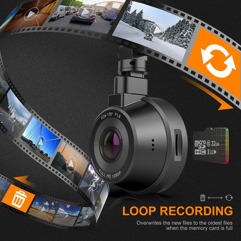 Автомобильный WiFi DVR Dash Camera Real HD 1080P 170 широкий угол с g сенсором режим парковки