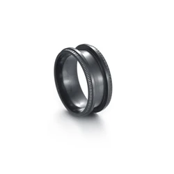Handcrafted 8mm Stainless Steel Ring - Premium DIY Jewelry Making Supplies - 8 (Black)