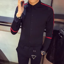 Мужские облегающие рубашки с длинным рукавом, Мужская одежда, белая рубашка, мужские дизайнерские рубашки, Черная Мужская рубашка, Облегающая рубашка