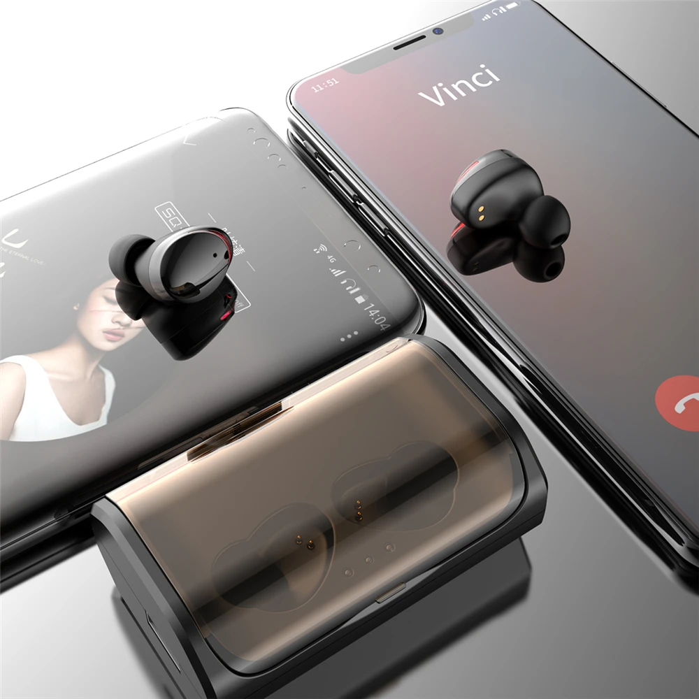 TWS T8 Bluetooth 5,0, беспроводные наушники IPX6, водонепроницаемая Спортивная гарнитура, наушники-вкладыши с глубоким басом, стерео наушники, сенсорное управление с микрофоном