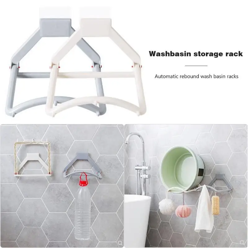 

Multipurpose Automatic Rebound Storage Rack Washbasin Strong Suction No Trace Sucker Basin Frame Bathroom Holder Home Storage