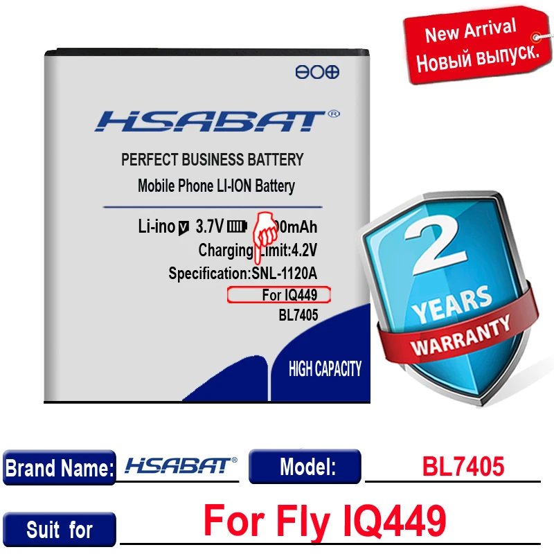 Аккумулятор HSABAT для Fly IQ449 Iq449 2900mAh BL7405|battery for|battery for flybatteries batteries |