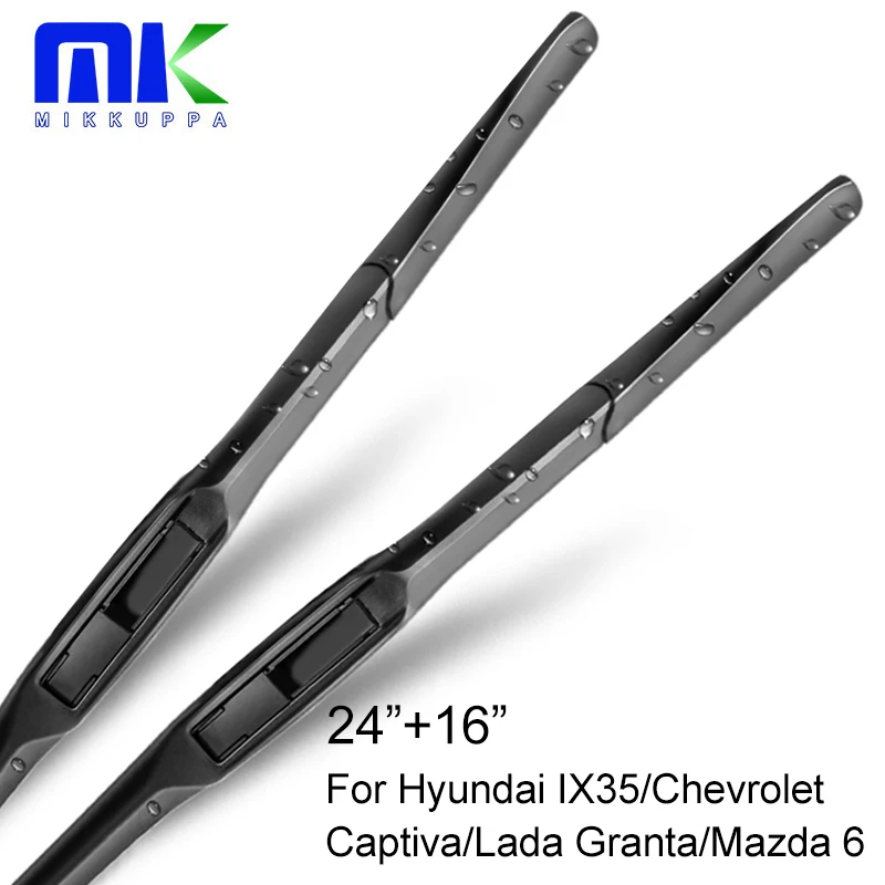 

Mikkuppa 24"+16" Front Windshield Wiper Blades for Hyundai IX35/Chevrolet Captiva/Lada Granta/Mazda 6
