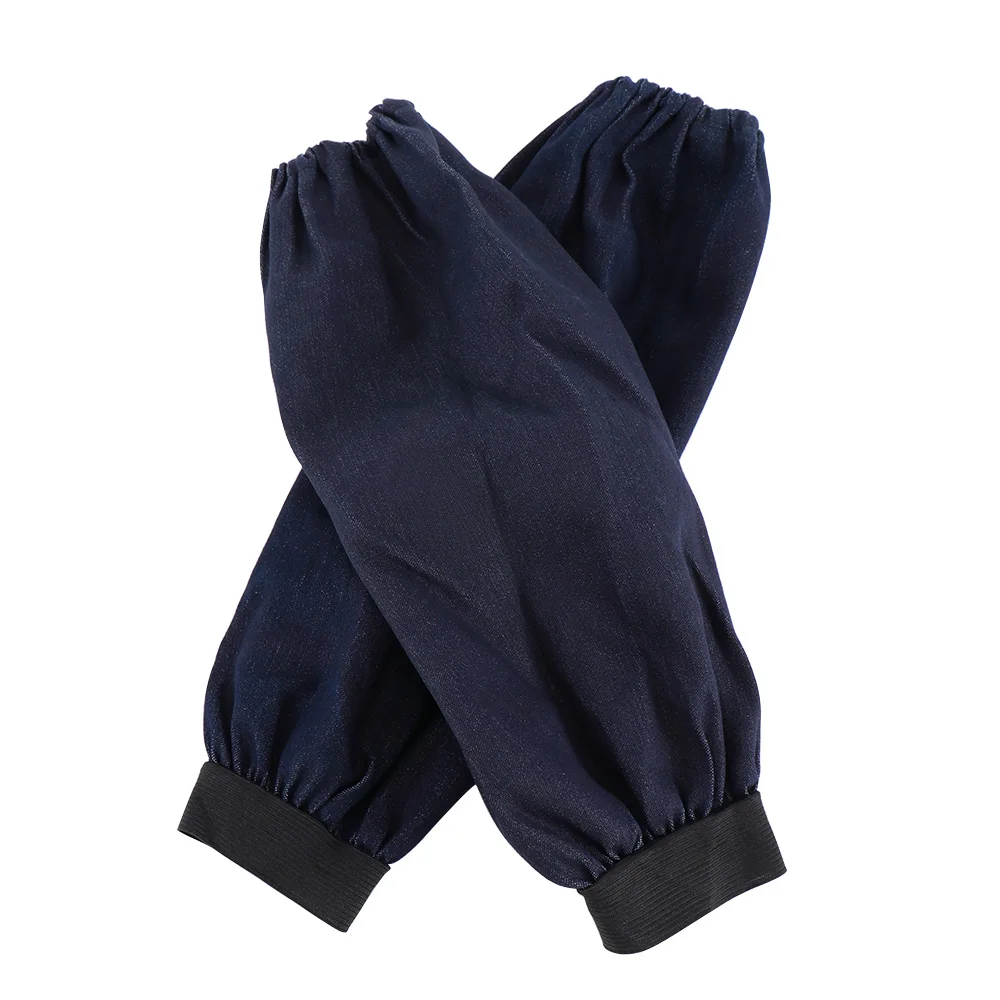 1 Pair Welder Lengthen Arm Protective Sleeves Denim Blue Welding Arm Sleeves Working Cut Resistant Heat Protection for waterproof oversleeves