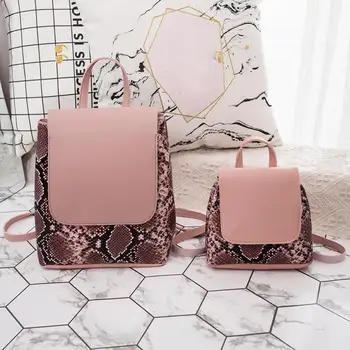 

Snakeskin Design Women's Backpacks Serpentine Women Fashion Backpack European Style Bags Mochila Feminina 2019 New Female Bag