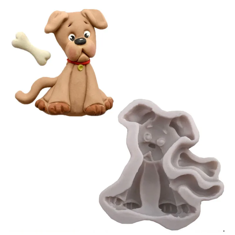 

Puppy Biscuit Mould Bone Teddy Cartoon Dog Three-dimensional DIY Cookie Cutting Mold Fondant Kitchen Baking Tools Cartoon Mould